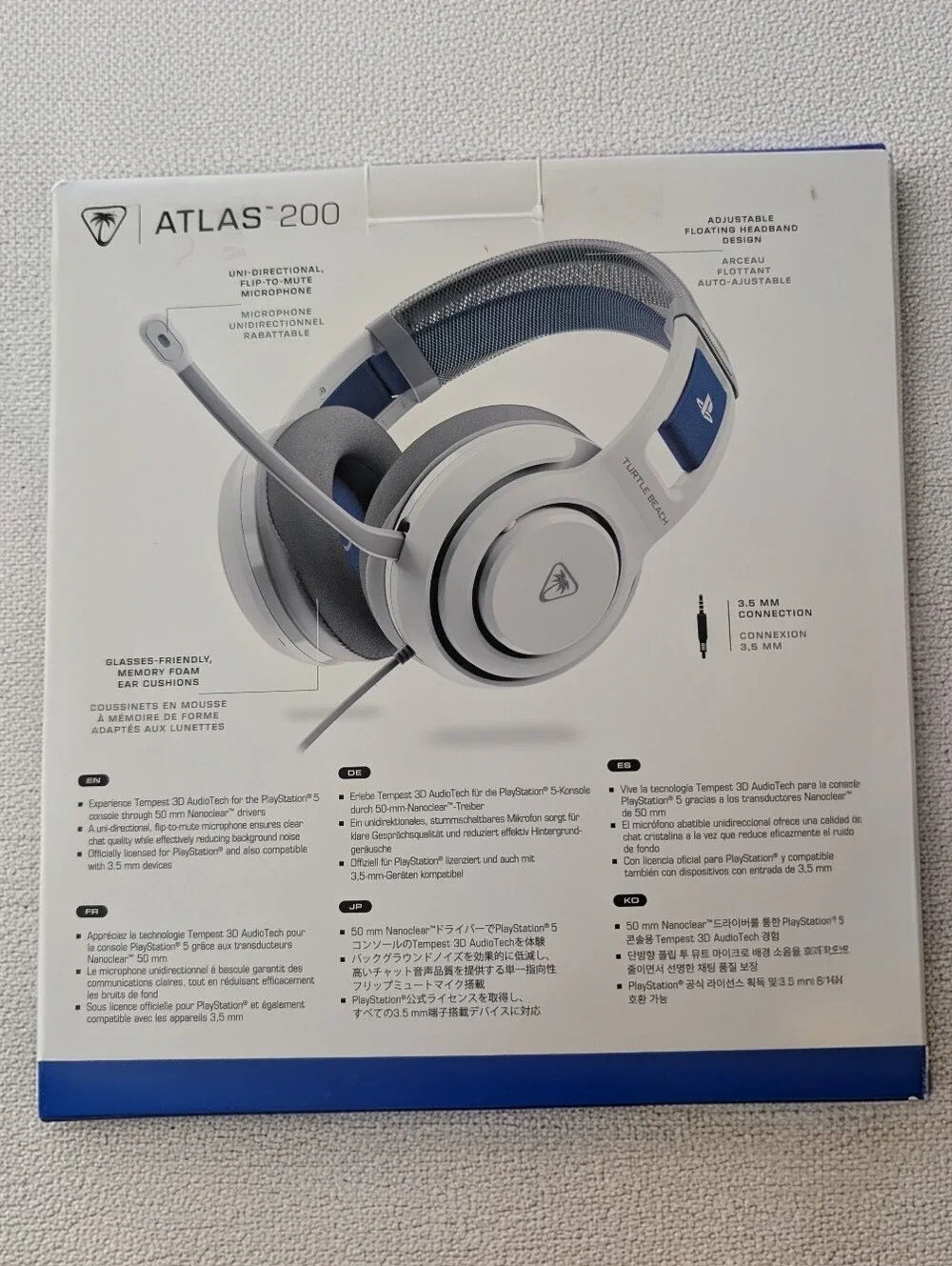 Turtle Beach Atlas 200 Wired Gaming Headset White & Blue (Official PlayStation)